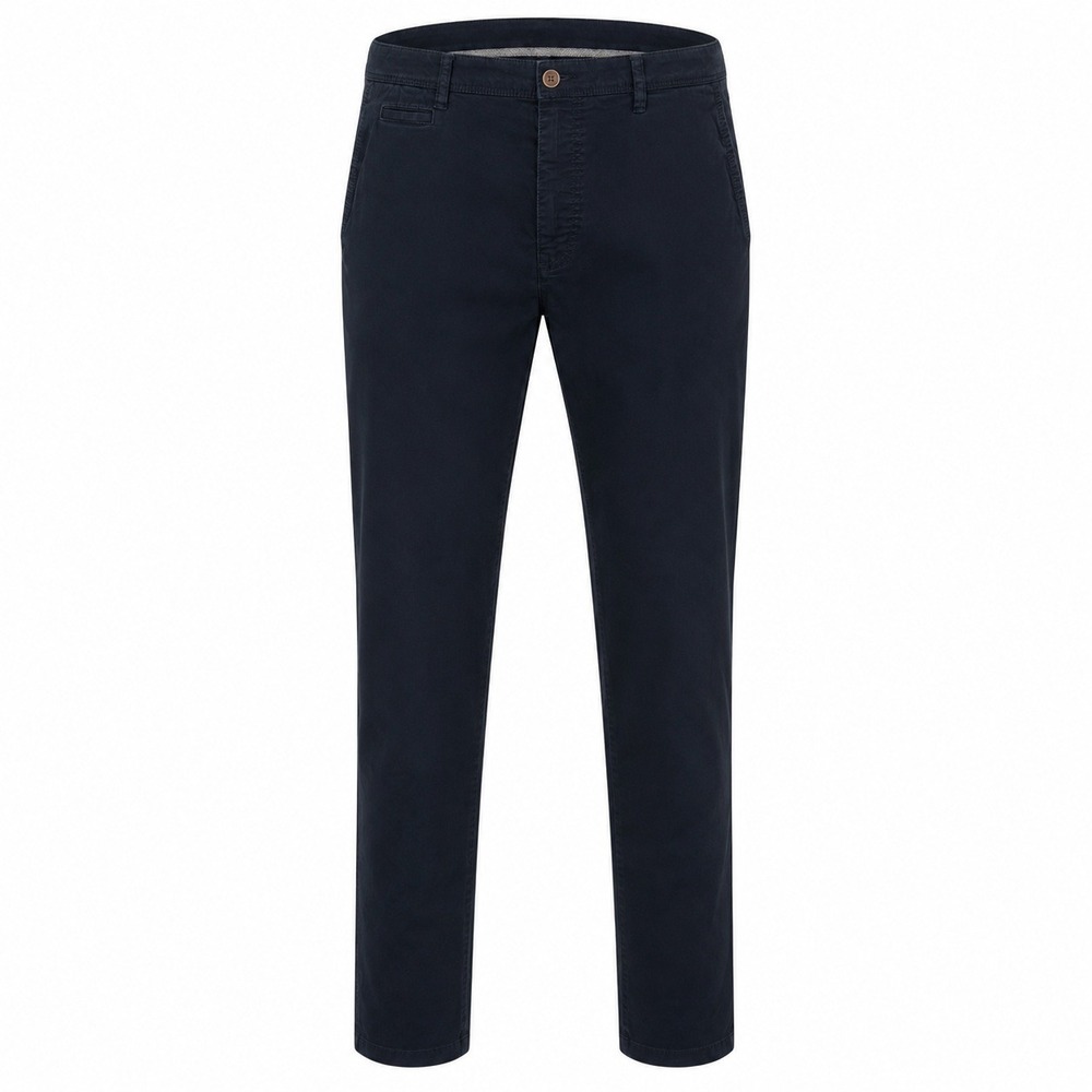 Bugatti Mens Regular Fit Chino Pants Navy Blue Cotton Stretch Style 4640 38x29